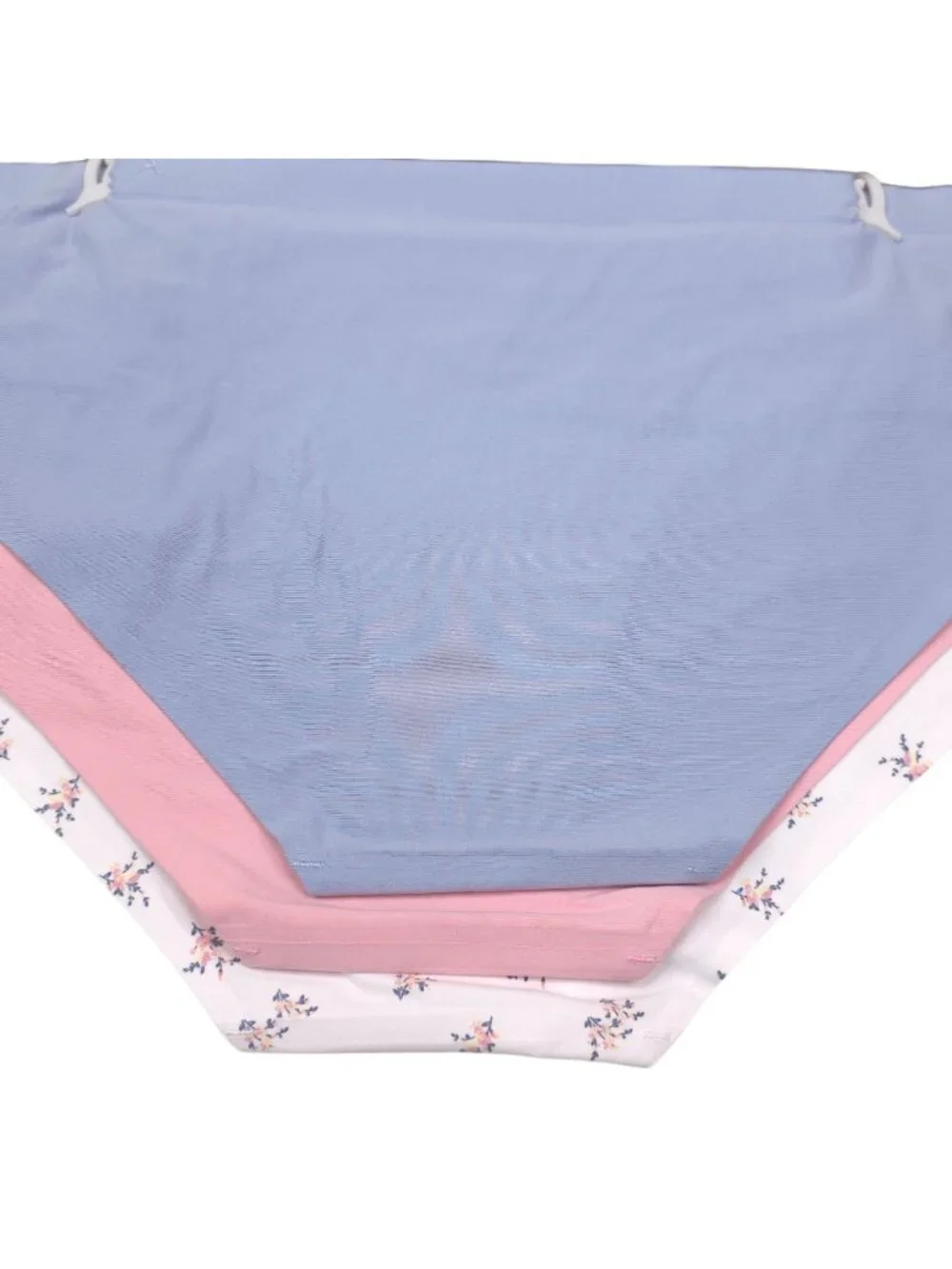 Laura Ashley L 5-Pack No-Show Lace Trim Panties Super Soft Hipster Pink Blue Yel